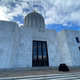 Water from the remnants of Clark Glacier lays in state in front of the Oregon Capitol.